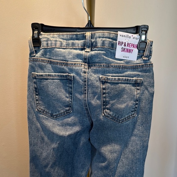 Vanilla star rip and repair ankle denim jeans NWT 0/24 - Picture 8 of 13